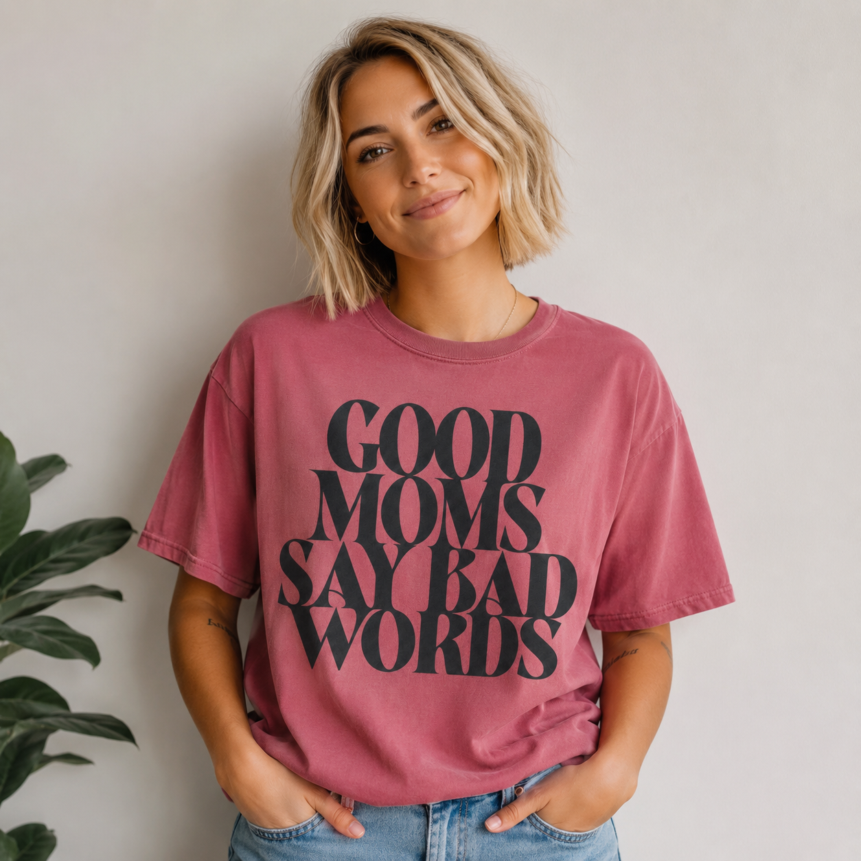 Good Moms Say Bad Words Shirt Funny Mom Graphic Tee Comfort Colors T-Shirt Trendy Mom Shirt Mother’s Day Gift Cool Mom Tee Gift for Mom