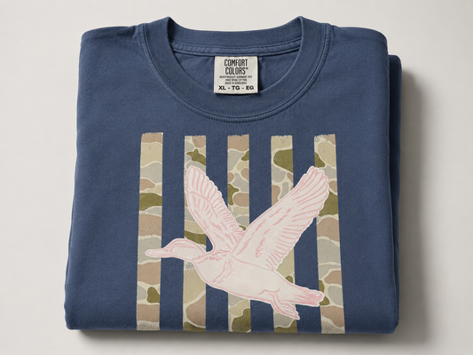 Pink Duck Camo Shirt Women’s Duck Hunting Graphic Tee Waterfowl Hunting Shirt Country Girl Comfort Colors T-Shirt Duck Hunter Gift