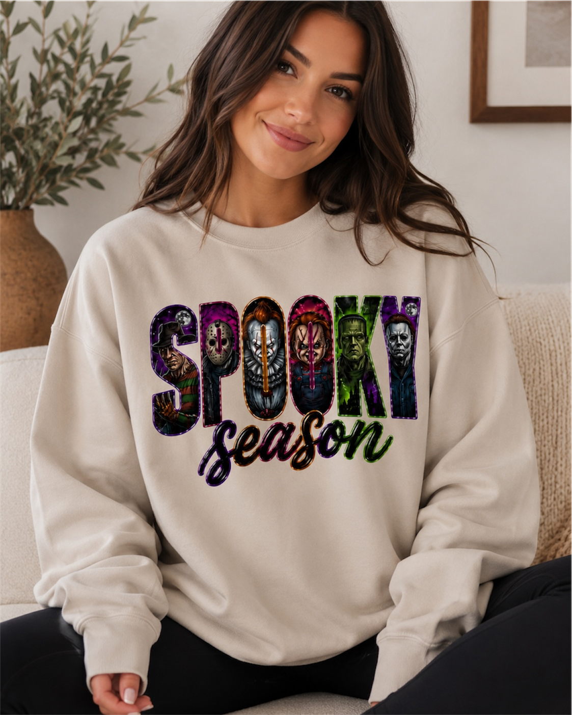 Spooky Season Halloween Sweatshirt, Horror Movie Crewneck, Fall Sweatshirt