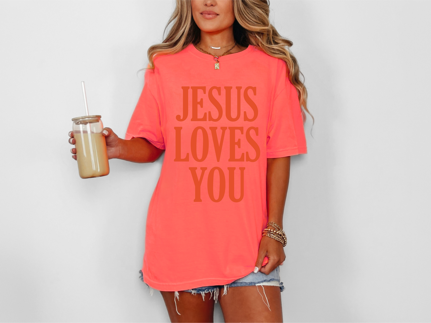 Jesus loves you comfort colors t-shirt ￼
