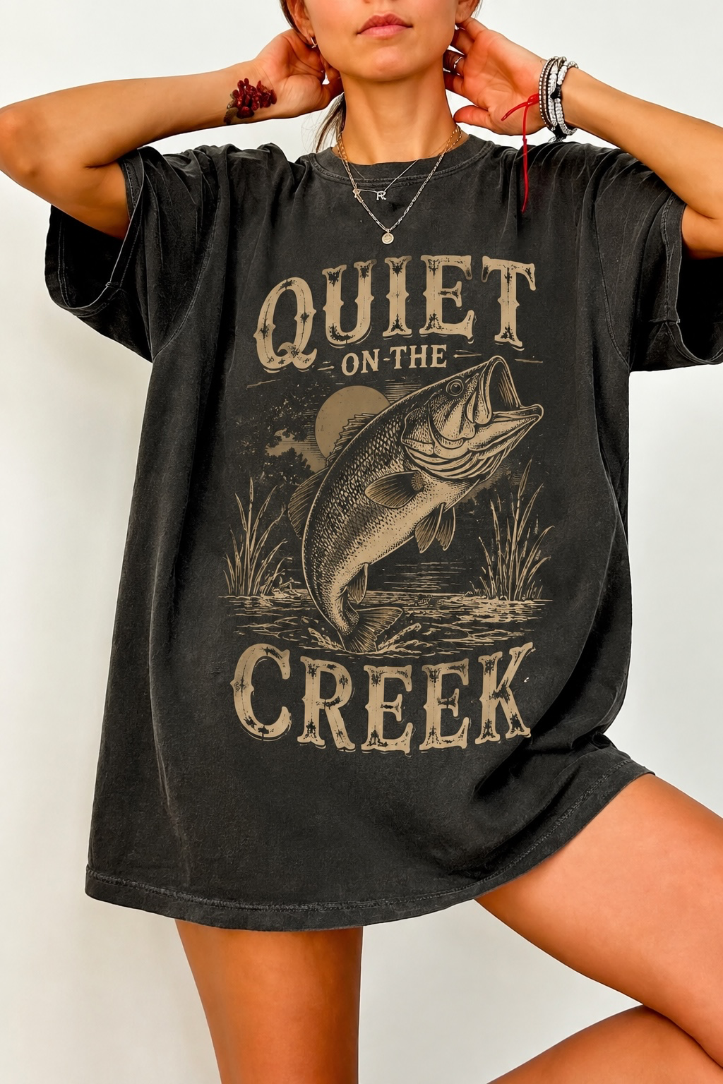 Quiet on the Creek Shirt Fishing T-Shirt Comfort Colors Tee Lake Life Shirt Outdoors Graphic Tee Fisherman Gift Nature Lover Tee