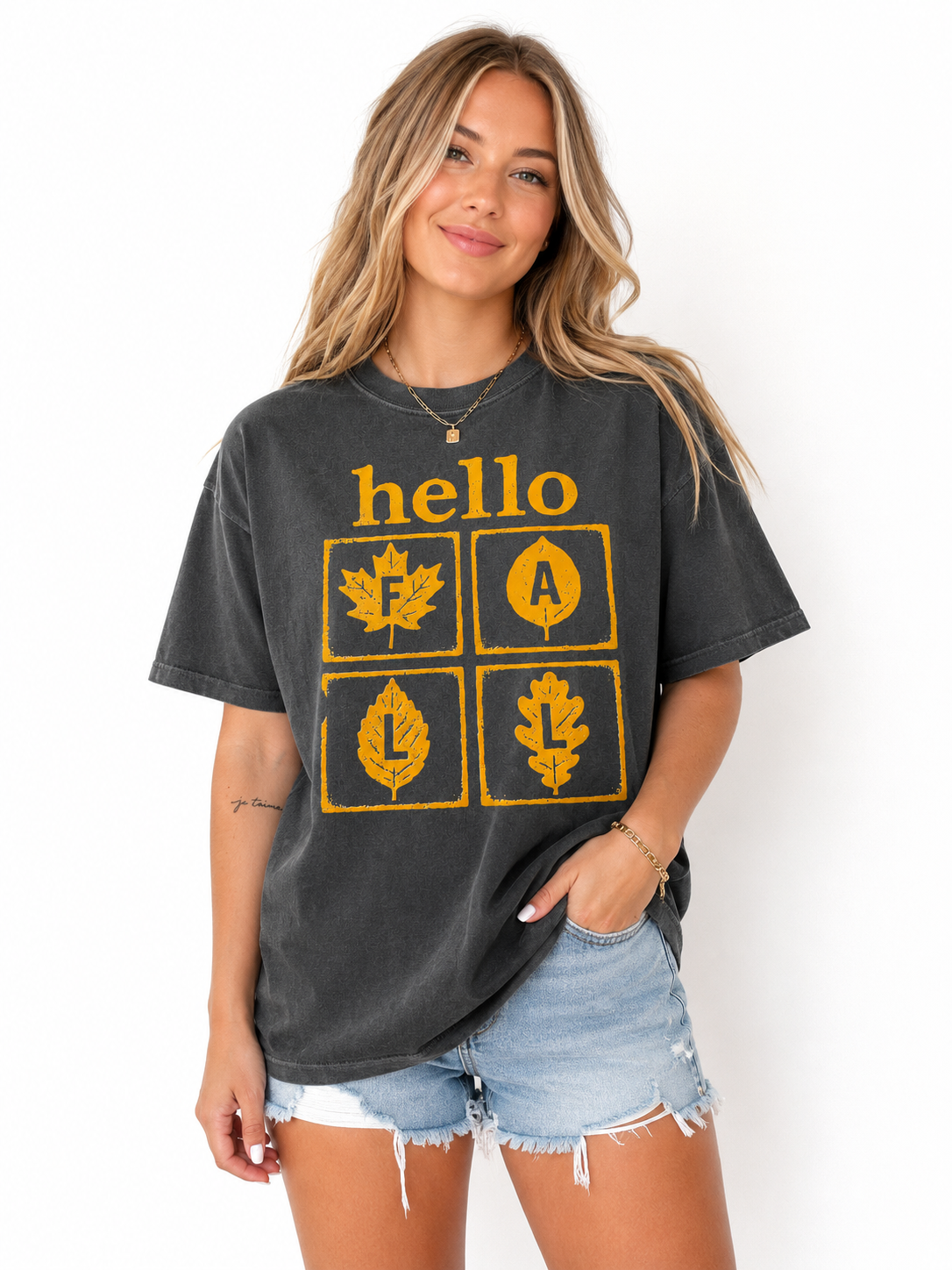 Hello Fall Shirt Comfort Colors Fall T-Shirt Autumn Graphic Tee Pumpkin Season Shirt Cozy Fall Leaves Tee Thanksgiving Shirt Fall Outfit