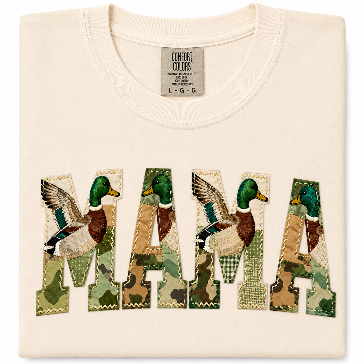 Mama Hunting Camo checkered Patchwork Comfort Colors T-shirt