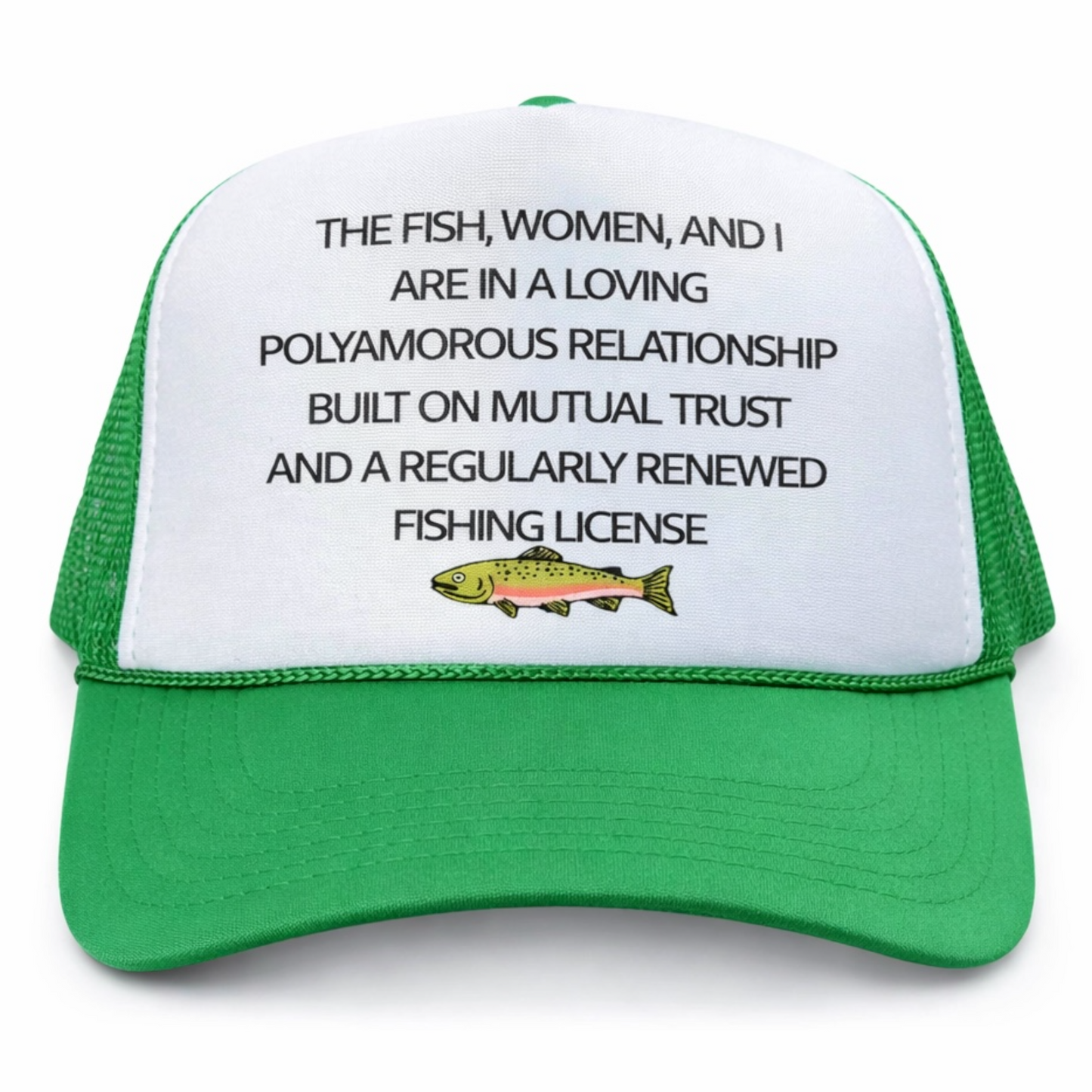 The fish women and I are loving printed mesh trucker SnapBack hat