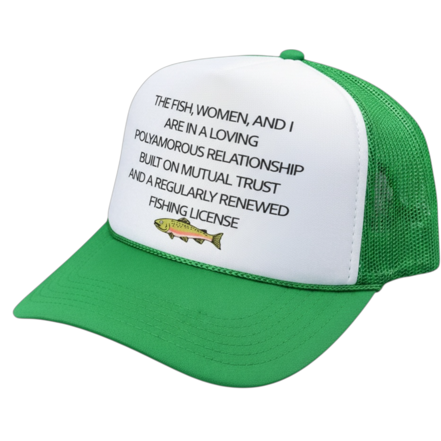 The fish women and I are loving printed mesh trucker SnapBack hat
